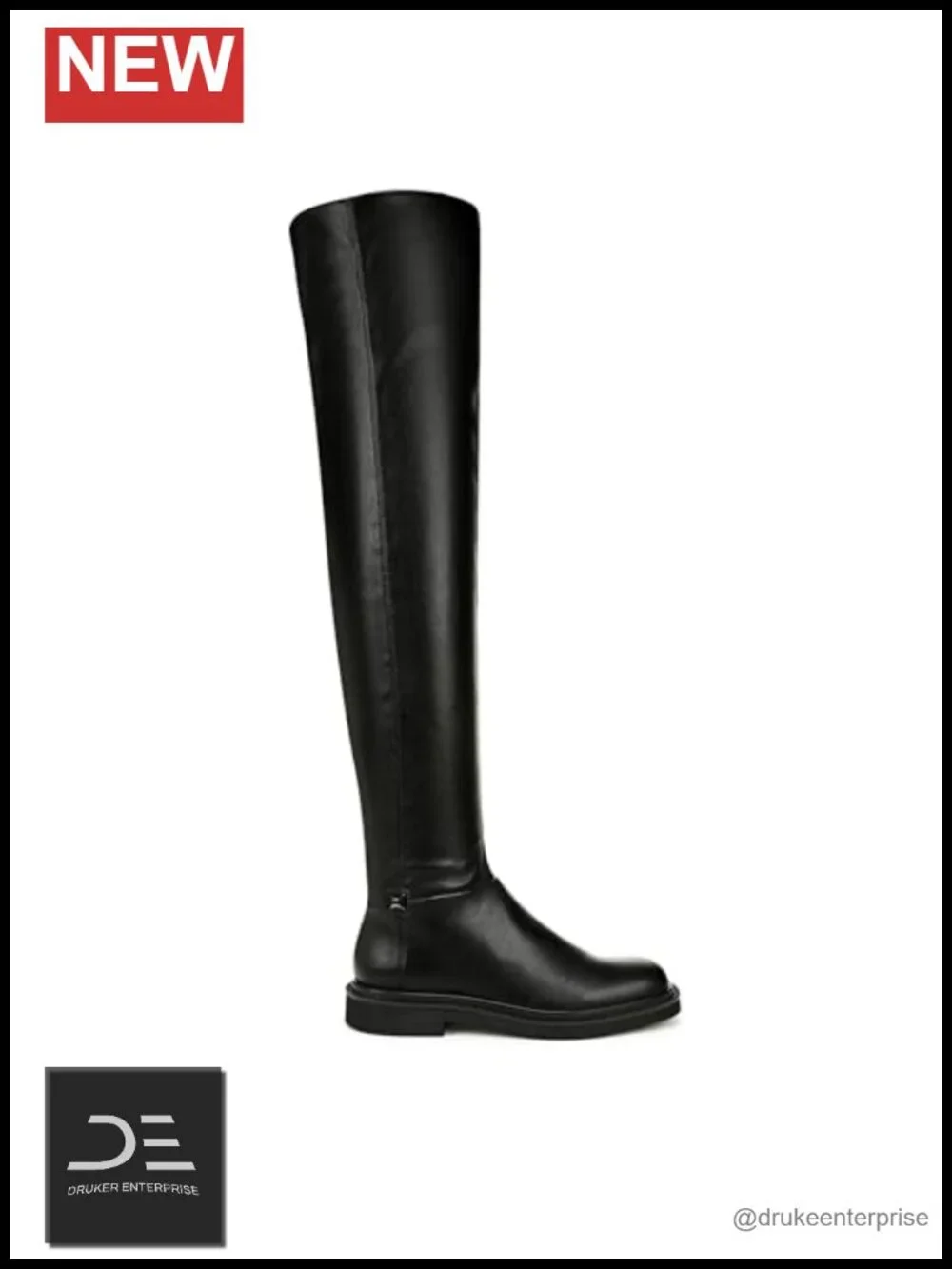 Over the Knee Faux Leather Boots with Side Zipper